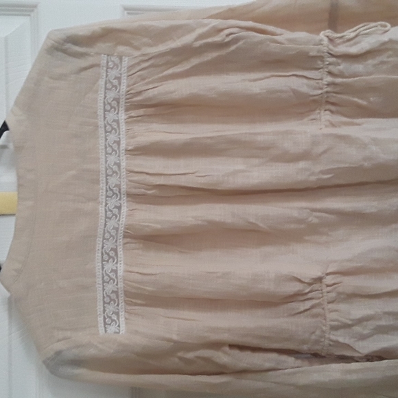 SPELL Paloma Blouse Small EUC Lace inset, side ties, lightweight, classic! FSOT - Picture 9 of 16